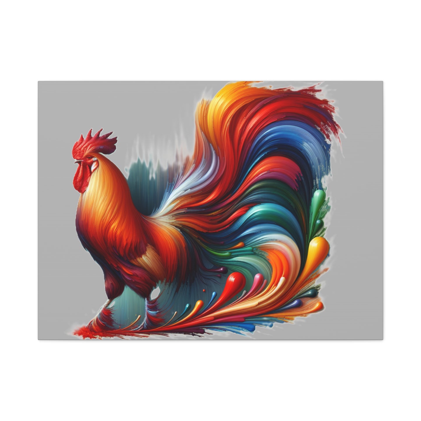 Colorful Rooster Canvas Wraps