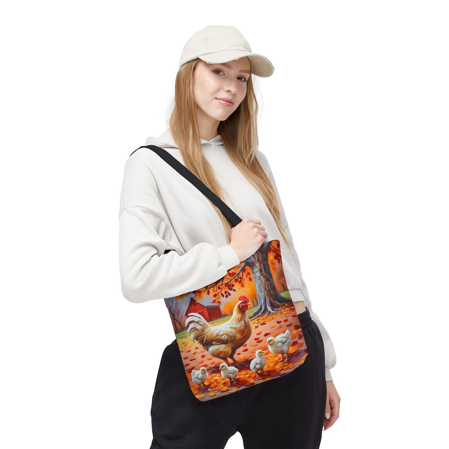 Autumn Chicken Scene Tote