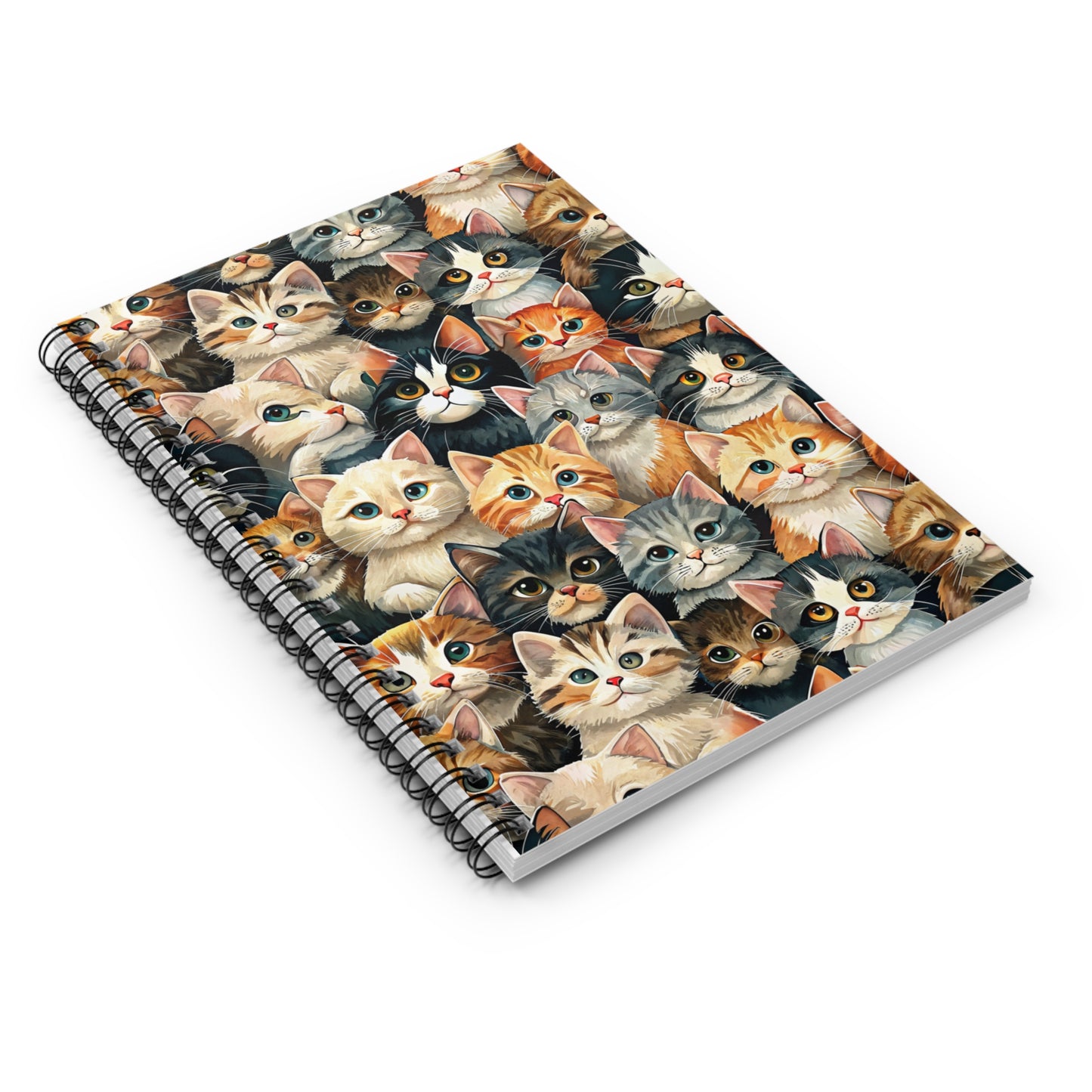 Kitty Cat Faces Spiral Notebook