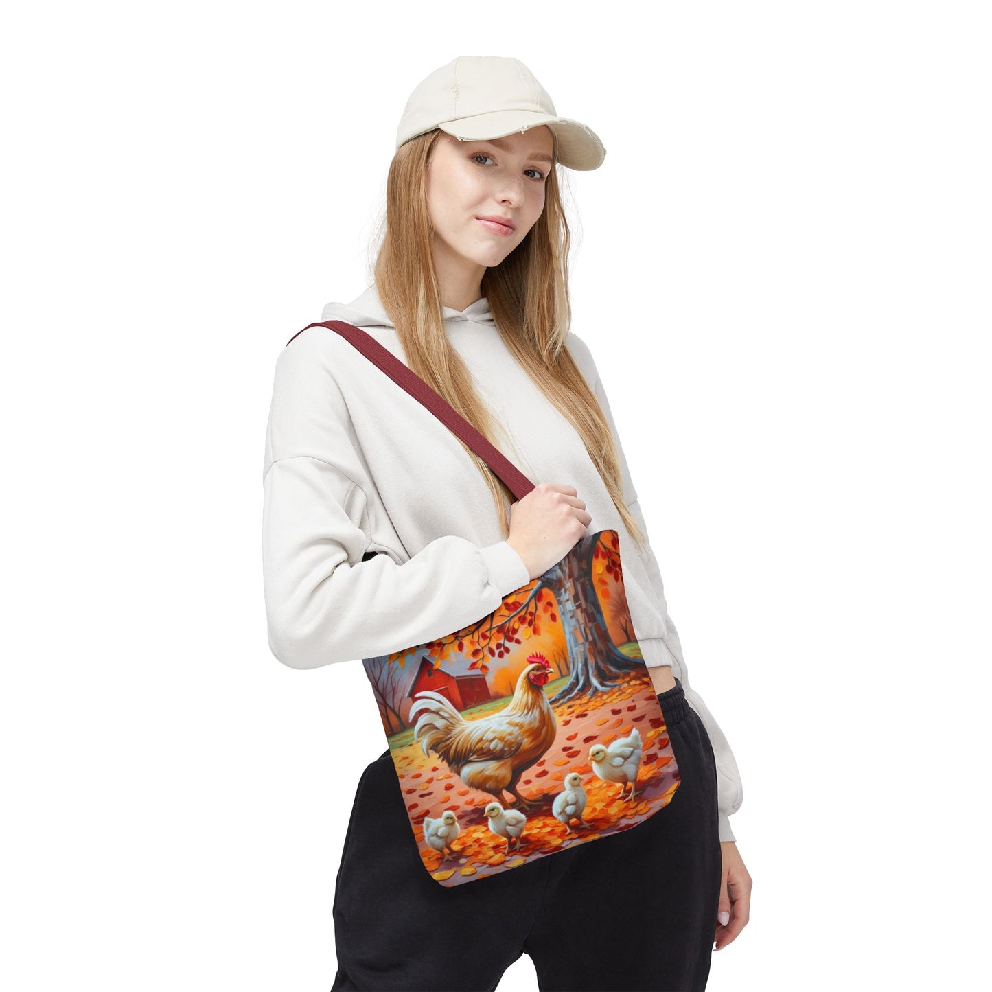 Autumn Chicken Scene Tote