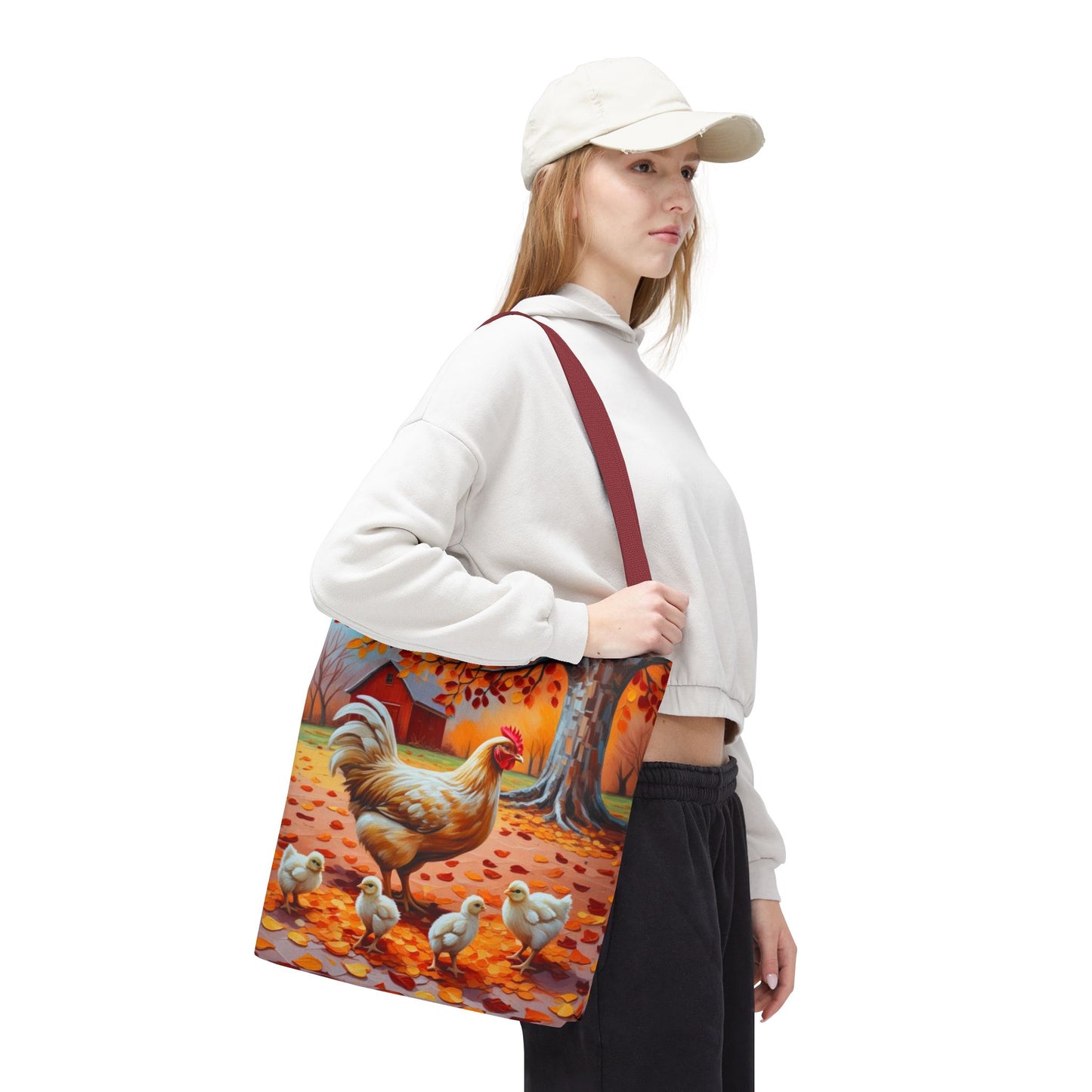 Autumn Chicken Scene Tote