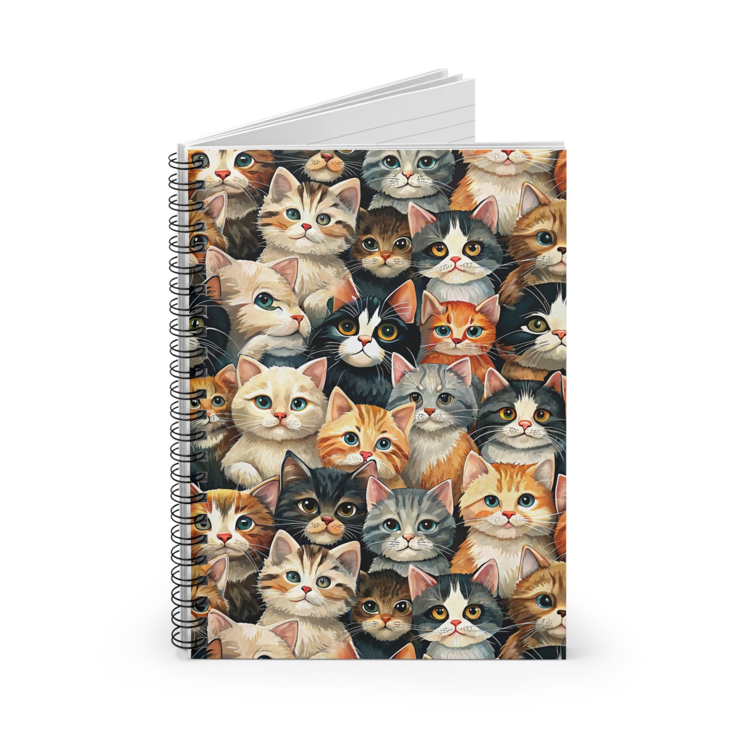 Kitty Cat Faces Spiral Notebook