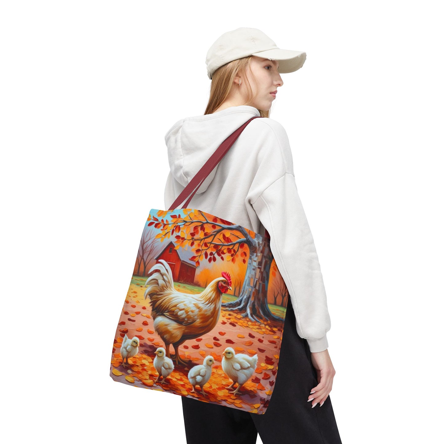 Autumn Chicken Scene Tote