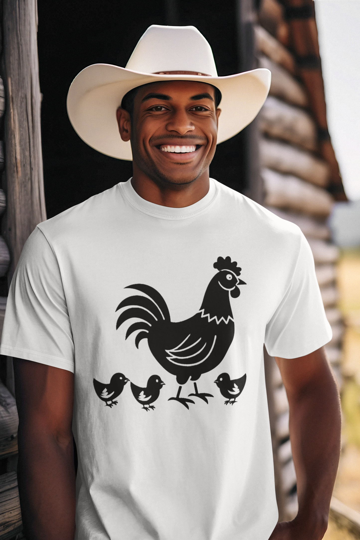 B & W Silhouette Chickens