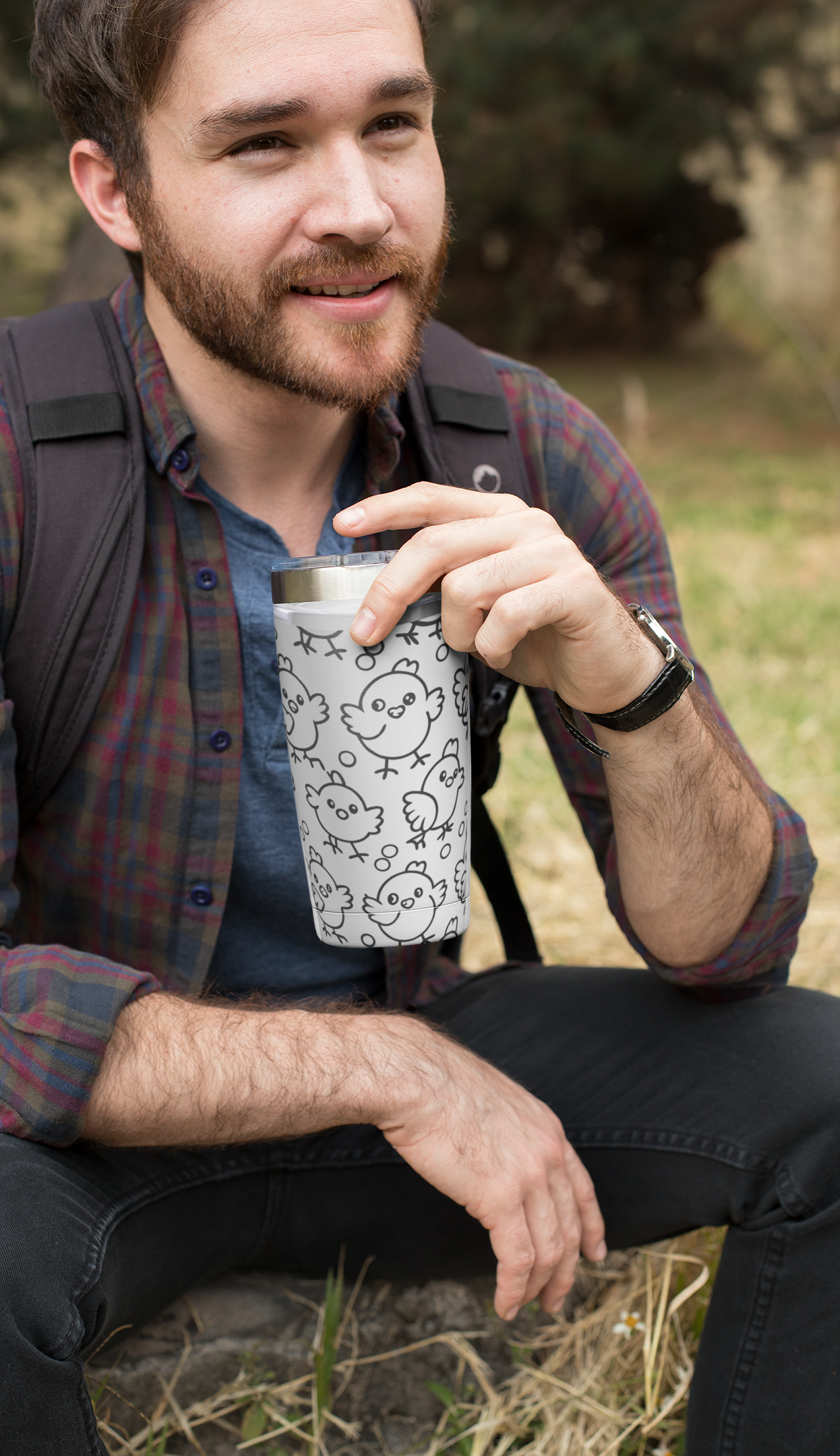 Cartoon chickies tumbler 20oz