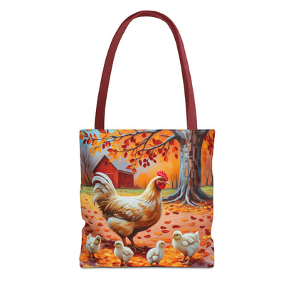 Autumn Chicken Scene Tote