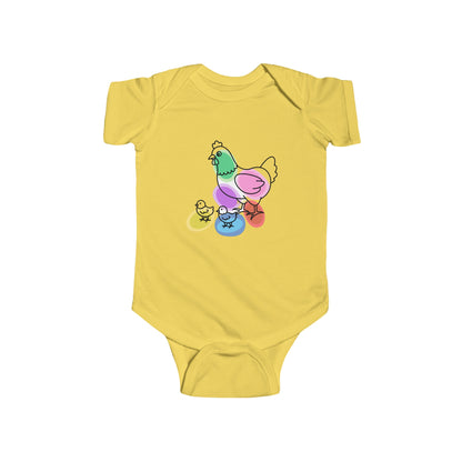 Colorful Hen & Chicks Bodysuit