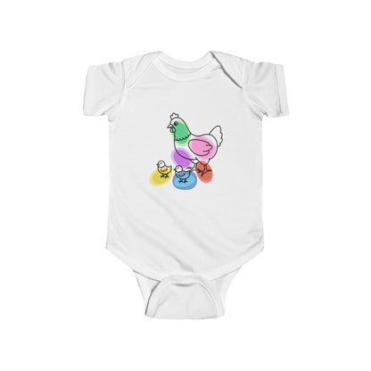 Colorful Hen & Chicks Bodysuit