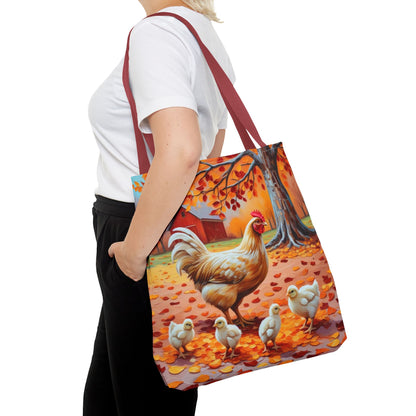 Autumn Chicken Scene Tote