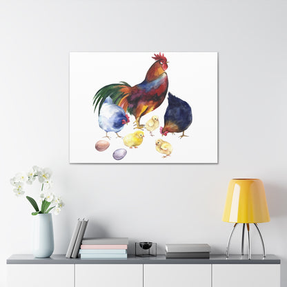 Chicken Family Canvas Gallery Wraps