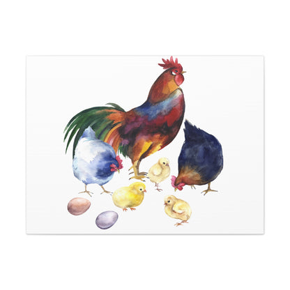 Chicken Family Canvas Gallery Wraps