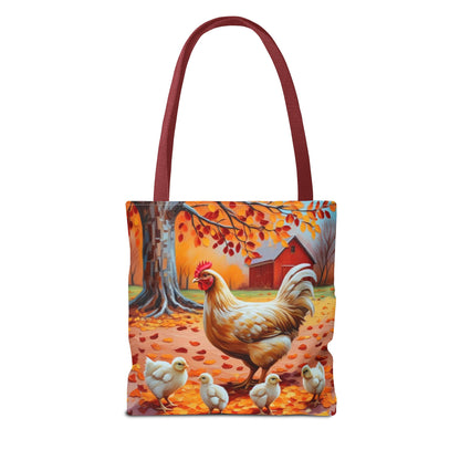 Autumn Chicken Scene Tote