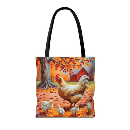 Autumn Chicken Scene Tote