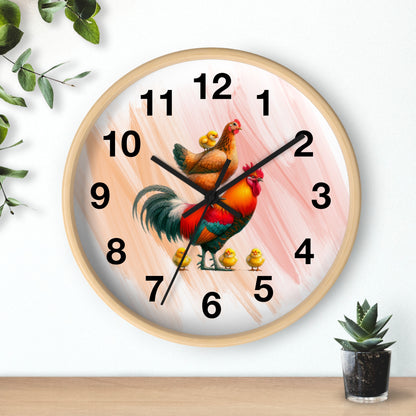 Chicken Family Wall Clock