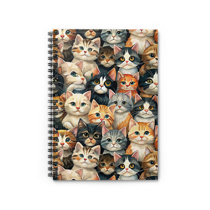 Kitty Cat Faces Spiral Notebook