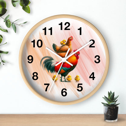 Chicken Family Wall Clock