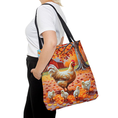 Autumn Chicken Scene Tote