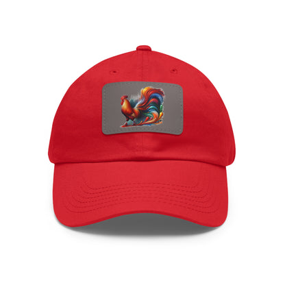 Hat with Rooster Patch