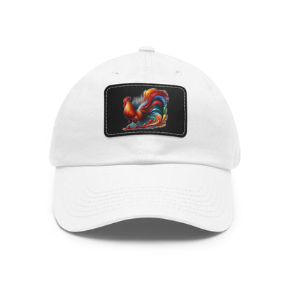 Hat with Rooster Patch