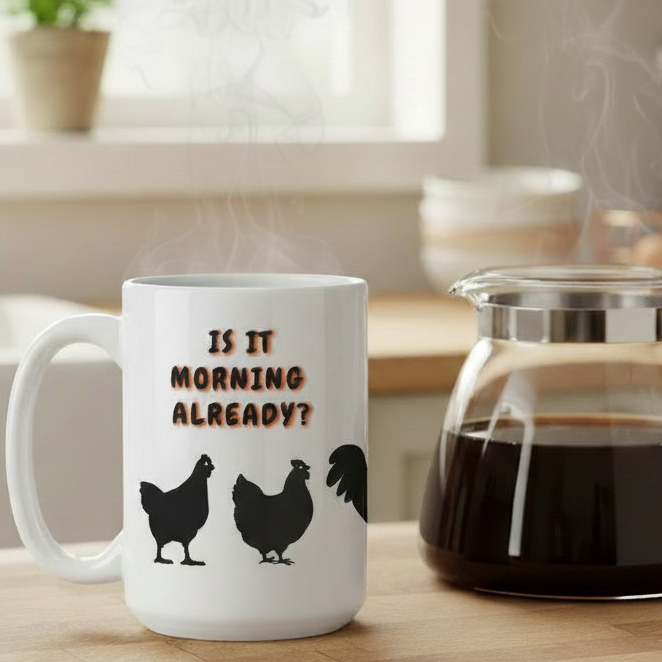 Close Is It Morning Already mug with coffee pot