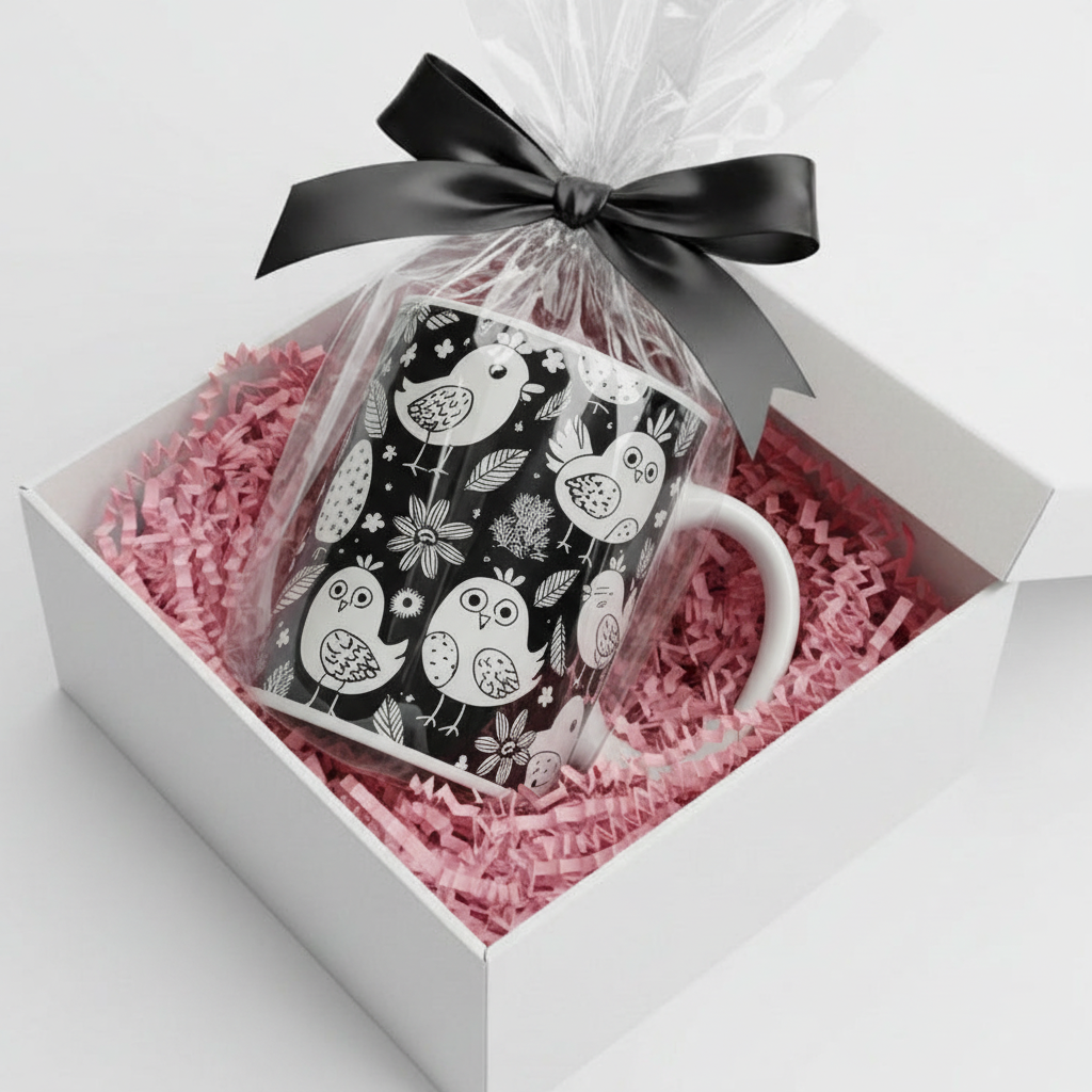 Crazy Chickies mug in standard gift box