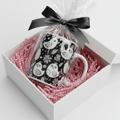 Crazy Chickies mug in standard gift box