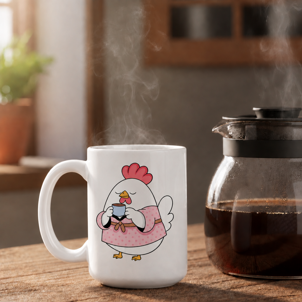 Fat Chicken Wakes Up collection-safe coffee-pot image