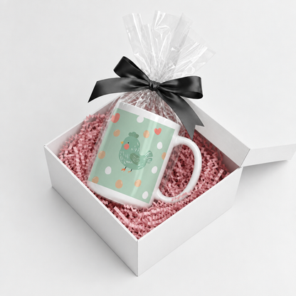 Whimsy Chicken Mug in gift box